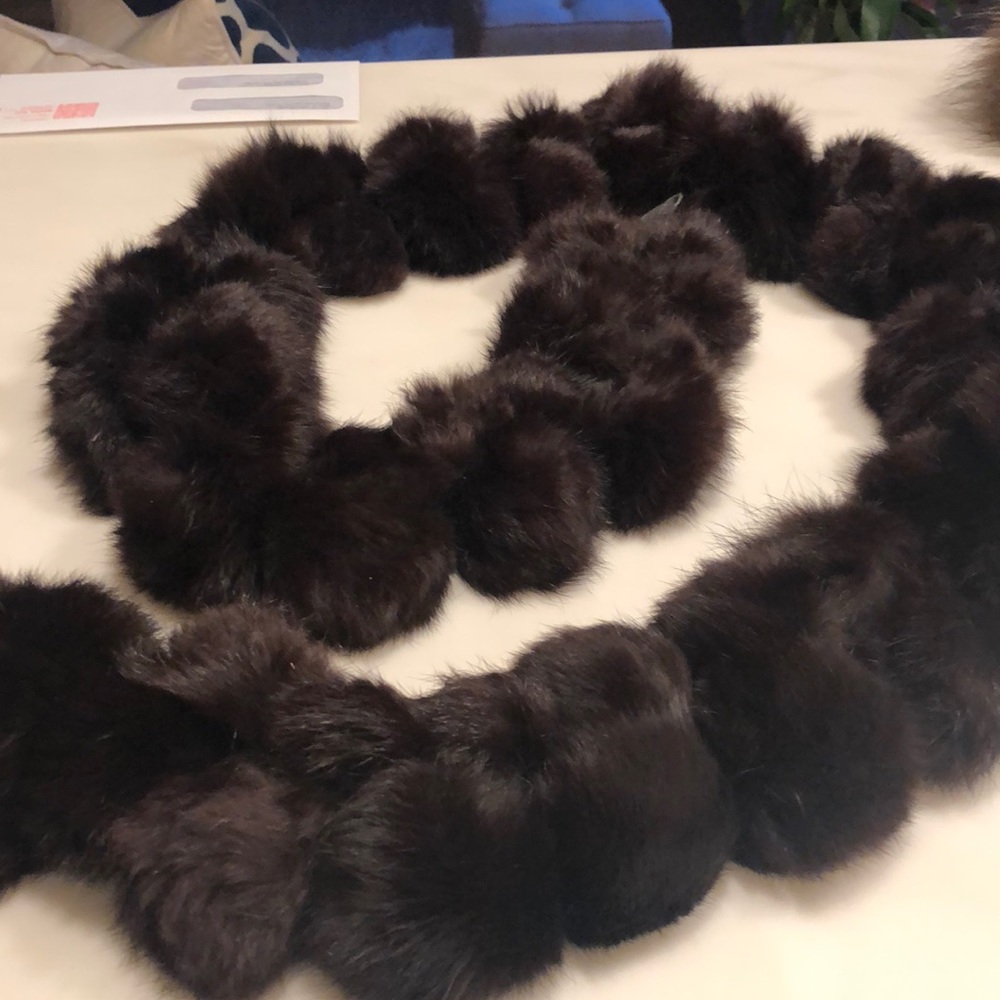 Real rabbit fur scarf